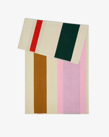 Strandlaken Red Dark Green Toffee Pink - 90x180cm