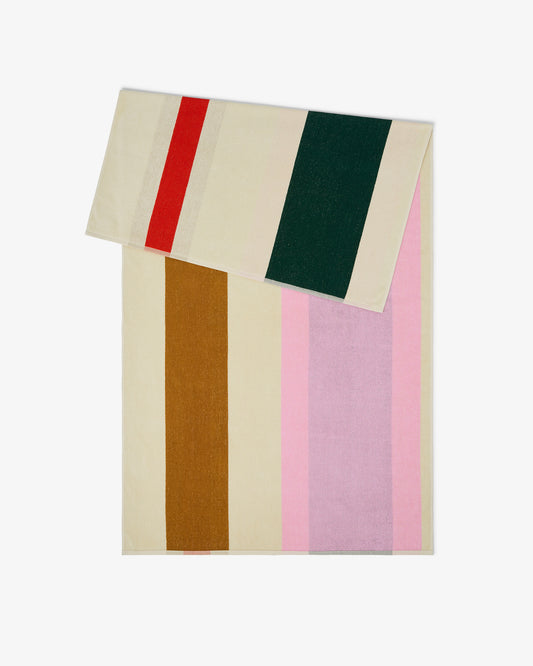 Strandlaken Red Dark Green Toffee Pink - 90x180cm