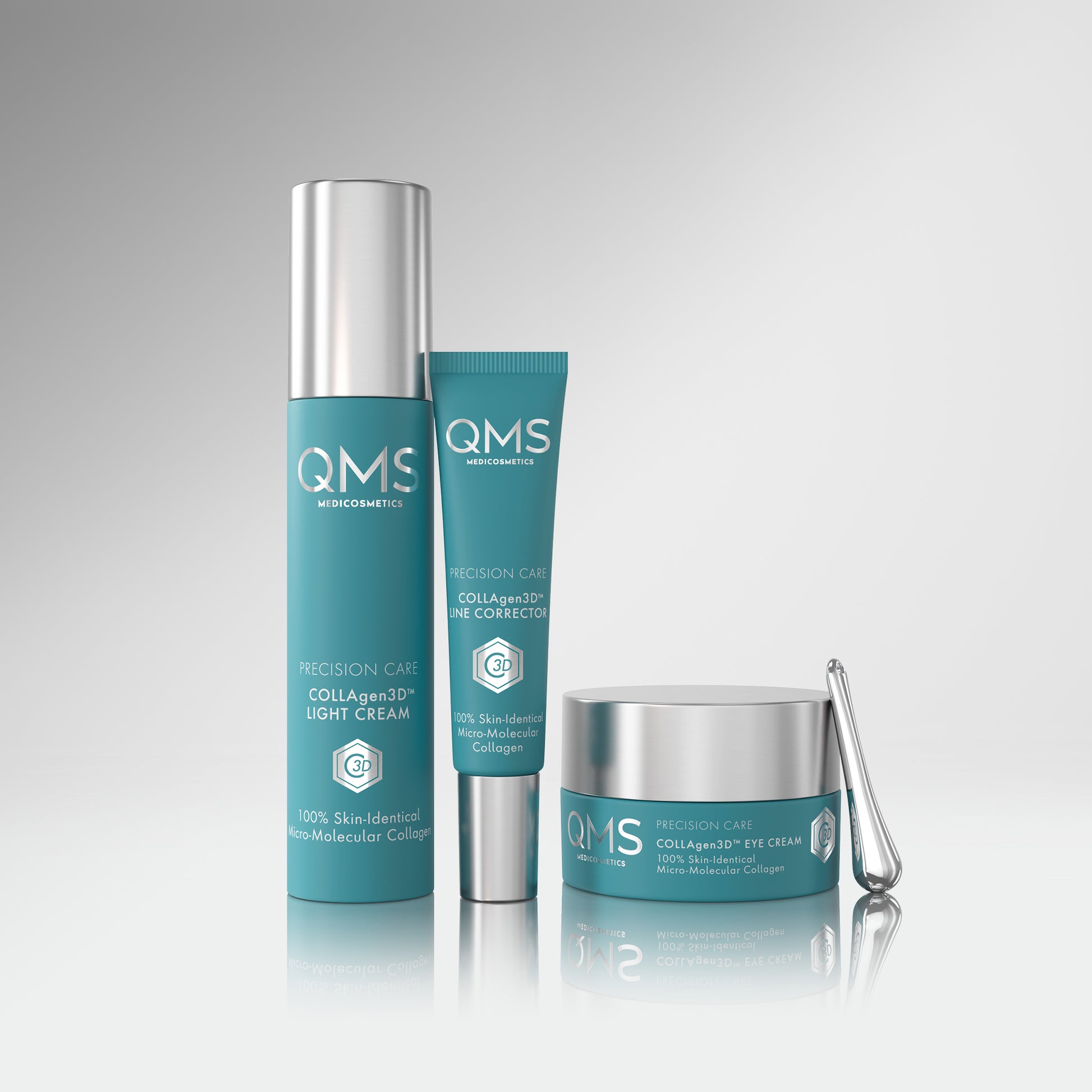 QMS Precision Care Collagen 3D Light Cream, Precision Care Collagen 3D Line Corrector, Precision Care Collagen 3D Eye Cream