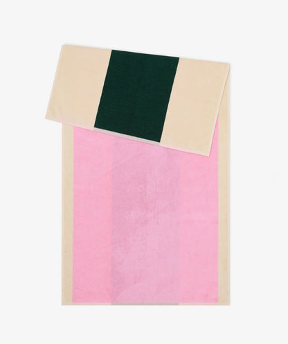 Badhanddoek Pink - Dark Green - 70x140cm