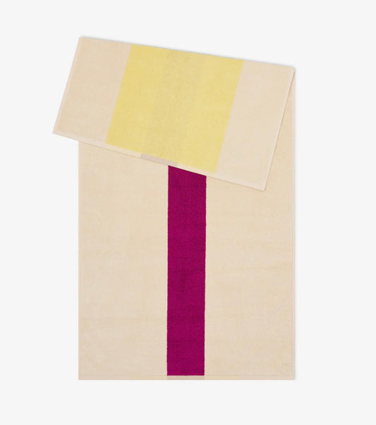 Badhanddoek Yellow - Fuchsia - 70x140cm