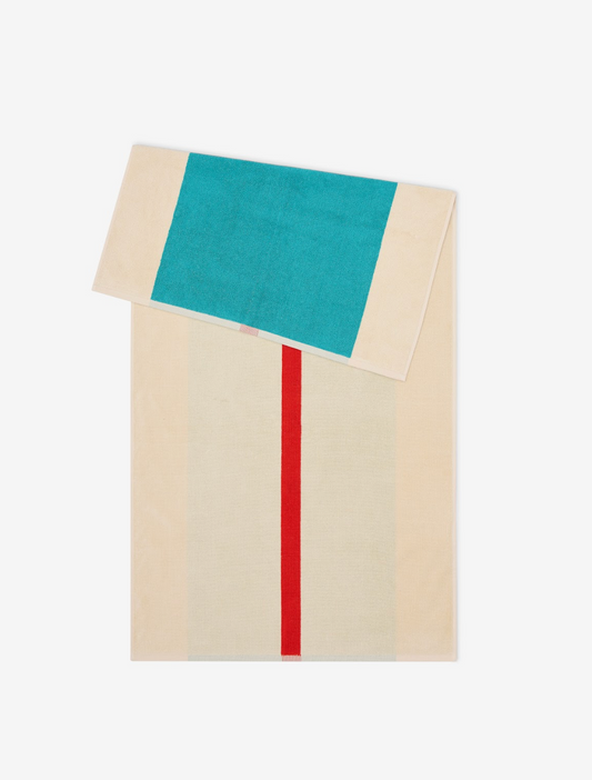 Badhanddoek Red - Turquoise - 70x140cm