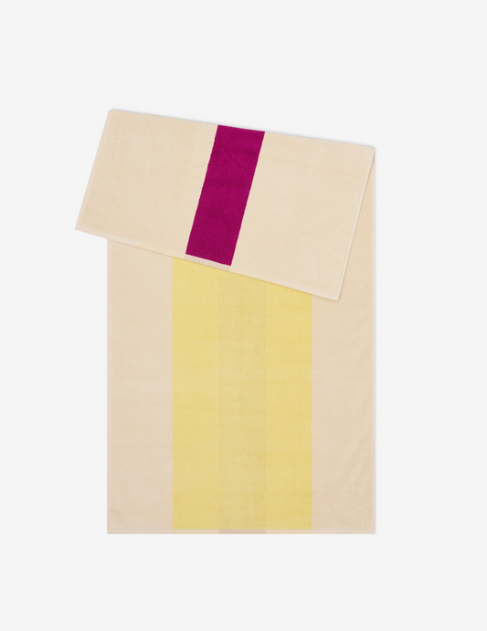 Badhanddoek Yellow - Fuchsia - 70x140cm
