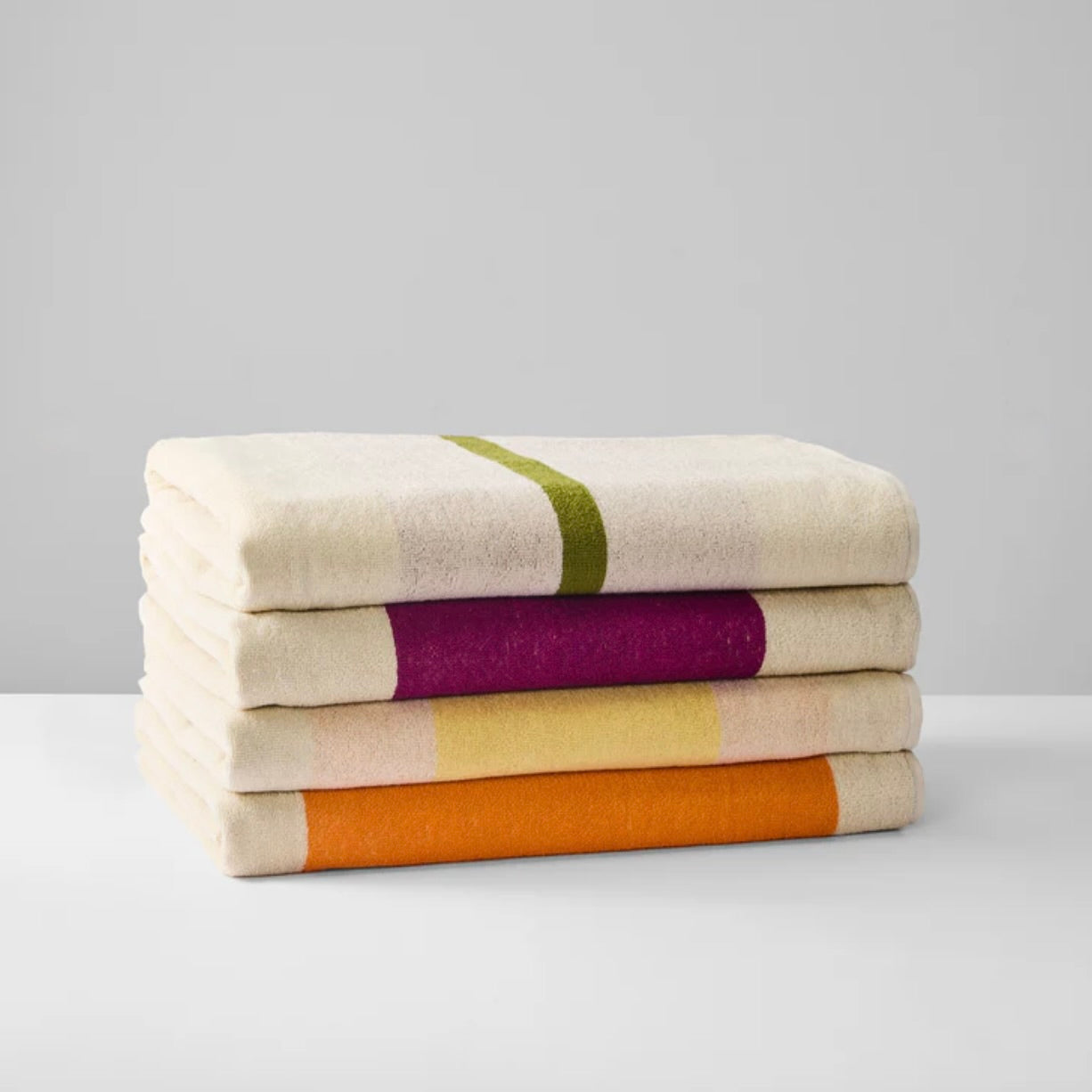 Strandlaken Yellow Fuchsia Orange Olive - 90x180cm
